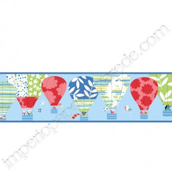 PÁG. 004 - Faixa Vinílica Decorativa Peek-a-Boo (Americano) - Balões (Azul/ Colorido)