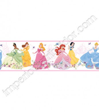 PÁG. 005 - Faixa Vinílica Disney York (Americano) - Princesas Disney (Branco)