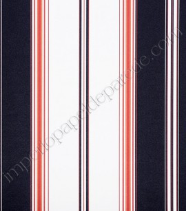 PÁG. 01 - Papel de Parede Vinílico Classic Stripes (Americano) - Listras (Azul Marinho/ Vermelho/ Branco)