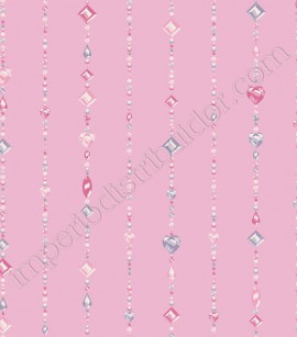 PÁG. 014 - Papel de Parede Vinílico Disney York (Americano) - Pedrinhas Preciosas Princesas (Tons de Rosa/ Lilás)