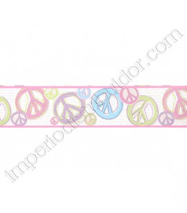 PÁG. 039 - Faixa Vinílica Decorativa Friends Forever (Americano) - Peace & Love (Rosa/ Lilás/ Verde/ Azul/ Prata/ Detalhes com Glitter)