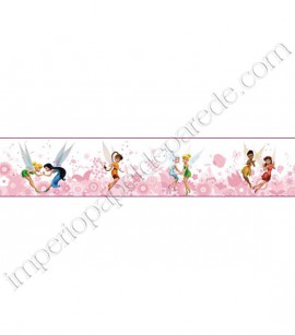 PÁG. 046 - Faixa Vinílica Decorativa Disney York II (Americano) - Fadas Fairies (Tons de Rosa/ Colorido)