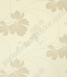 PÁG. 06 - Papel de Parede Vinílico Tropical Texture (Chinês) - Floral (Tons de Bege/ Detalhes com Brilho)