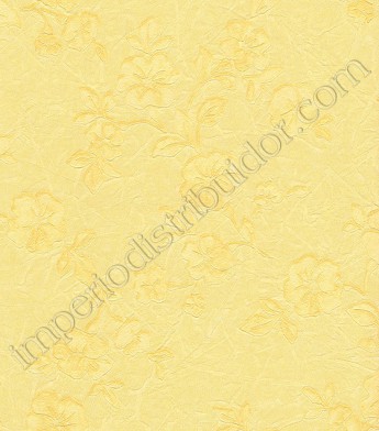 PÁG. 060 - Papel de Parede Vinílico Gioia (Italiano) - Floral (Amarelo/ Leve Dourado)