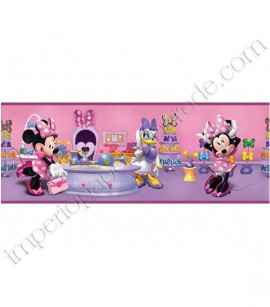 PÁG. 063 - Faixa Decorativa Vinílica Disney York II (Americano) - Minnie e Margarida (Tons de Rosa/ Tons de Lilás/ Colorido)