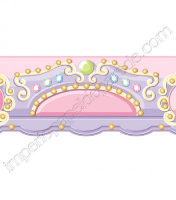 PÁG. 085 - Faixa Vinílica Decorativa Peek-a-Boo (Americano) - Contorno Coroa Princesa (Rosa/ Lilás)