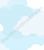 PÁG. 091 - Papel de Parede Vinílico Friends Forever (Americano) - Nuvens (Tons de Azul Claro/ Branco)