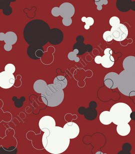 PÁG. 105 - Papel de Parede Vinílico Disney York (Americano) - Mickey (Vermelho/ Preto/ Cinza/ Branco)