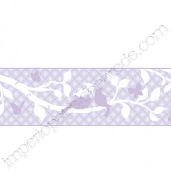 PÁG. 135 - Faixa Vinílica Decorativa Peek-a-Boo (Americano) - Passarinhos (Lilás/ Branco)