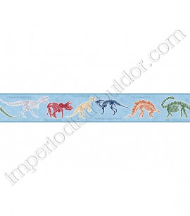 PÁG. 146 - Faixa Vinílica Decorativa Friends Forever (Americano) - Mundo dos Dinossauros (Tons de Azul/ Colorido)