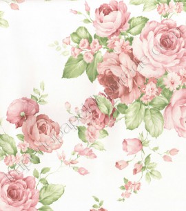 PÁG. 15 - Papel de Parede Vinílico Fragrant Roses (Chinês) - Floral (Tons de Rosa/ Verde/ Branco)