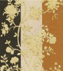 PÁG. 16 - Papel de Parede Vinílico Roberto Cavalli (Italiano) - Floral com Faixas (Bege/ Laranja/ Tabaco/ Detalhes Acobreados/ Detalhes com Glitter Dourado)