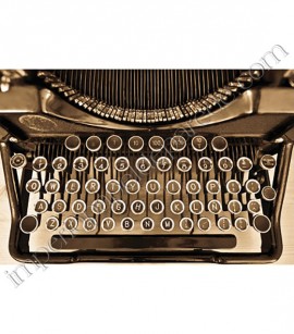 PÁG. 19B - Painel de Parede Steampunk (Inglês) - Máquina de Escrever (Typewriter) 5 Partes