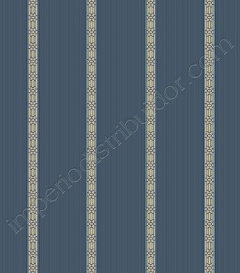 PÁG. 23 - Papel de Parede Vinílico Ashford Stripes (Americano) - Listras (Tons de Azul/ Marfim)