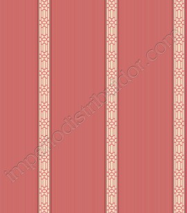 PÁG. 25 - Papel de Parede Vinílico Ashford Stripes (Americano) - Listras (Creme/ Prata Velho/ Vermelho Coral)