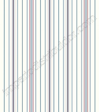 PÁG. 39 - Papel de Parede Vinílico Ashford Stripes (Americano) - Listras (Azul/ Branco/ Bordo)