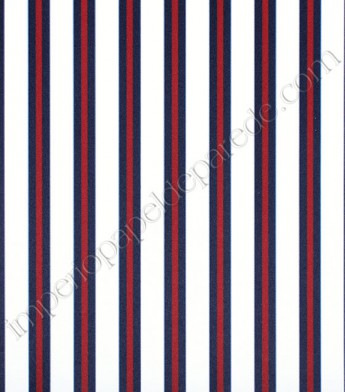 PÁG. 43 - Papel de Parede Vinílico Classic Stripes (Americano) - Listras (Azul Escuro/ Vermelho/ Branco)