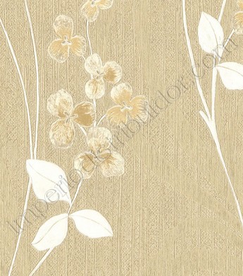 PÁG. 46 - Papel de Parede Vinílico Magica (Italiano) - Floral com Textura (Tons de Bege/ Off-White/ Detalhes com Brilho)