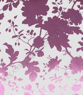 PÁG. 47 - Papel de Parede Vinílico Bright Wall (Americano) - Silhueta Floral (Rosa/ Branco/ Detalhes com Brilho Metálico)