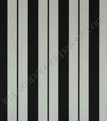 PÁG. 49 - Papel de Parede Vinílico Classic Stripes (Americano) - Listras (Preto/ Prata)
