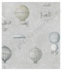 PÁG. 53 - Papel de Parede Vinílico Steampunk (Inglês) - Balões (Tons de Cinza/ Detalhes com Brilho Prata)