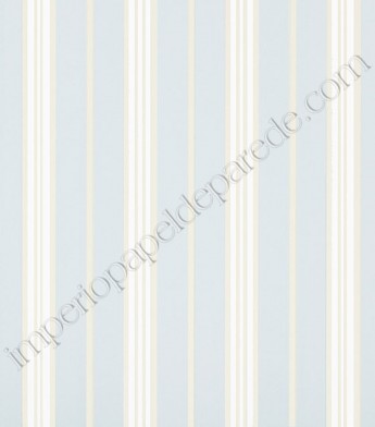 PÁG. 55 - Papel de Parede Vinílico Classic Stripes (Americano) - Listras (Azul Acinzentado/ Bege Claro/ Branco/ Detalhes com Brilho Perolado)