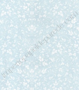 PÁG. 55 - Papel de Parede Vinílico Fragrant Roses (Chinês) - Folhinhas (Azul/ Branco)