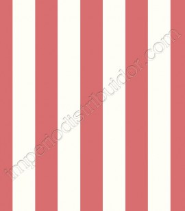 PÁG. 58 - Papel de Parede Vinílico Ashford Stripes (Americano) - Listras (Branco/ Vermelho Coral)