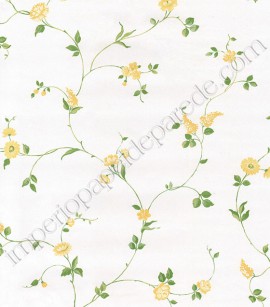 PÁG. 60 - Papel de Parede Vinílico Fragrant Roses (Chinês) - Floral Delicado (Amarelo/ Verde/ Branco)