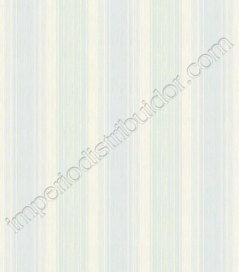 PÁG. 69 - Papel de Parede Vinílico Ashford Stripes (Americano) - Listras (Off-White/ Tons de Azul)