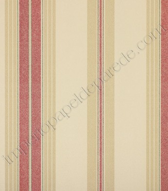 PÁG. 69 - Papel de Parede Vinílico Classic Stripes (Americano) - Listras (Creme/ Bege/ Vermelho)