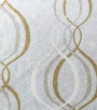 PÁG. 84 - Papel de Parede Vinílico Bright Wall (Americano) - Ondas (Prata/ Dourado/ Off-White)