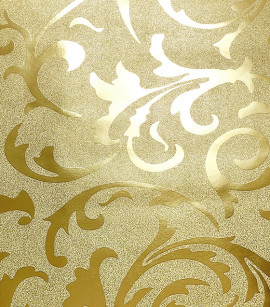 PÁG. 19 - Papel de Parede Arabesco Dourado com Fio Laminado - Coleção Império Gold - Vinílico Lavável