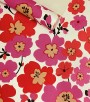 Papel de Parede Floral Vermelho, Rosa e Cru - Coleção Italian Select (Colori Piú) - Vinílico Lavável