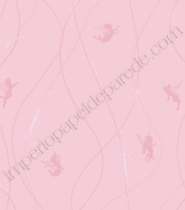 Papel de Parede Vinílico Disney York (Americano) - Fadinhas com Linhas (Tons de Rosa/ Detalhes com Brilho) - PÁG. 049 DY1 / PÁG. 047 DY2