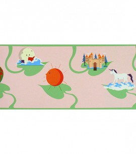 PÁG. 44 - Faixa de Parede Árvore dos Desejos - Coleção Play Infantil - Importado Lavável (Rosa/ Colorido)