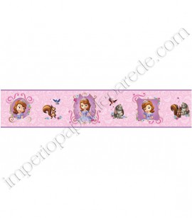 PÁG. 005 - Faixa Vinílica Decorativa Disney York II (Americano) - Princesa Sofia (Tons de Rosa/ Lilás)