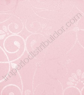 PÁG. 009/073 - Papel de Parede Vinílico Friends Forever (Americano) - Arabesco (Rosa/ Detalhes com Glitter Prata)