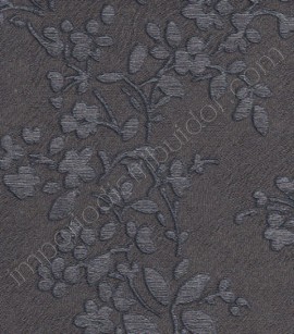 PÁG. 01 - Papel de Parede Vinílico Magica (Italiano) - Floral (Chumbo/ Detalhes com Glitter Prata)