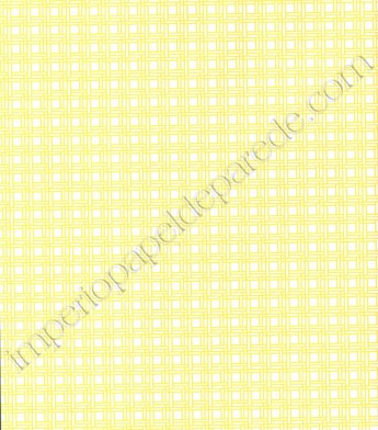 PÁG. 010 - Papel de Parede Vinílico Bistrô (Americano) - Quadradinhos (Amarelo/Branco) - Leve Brilho
