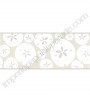 PÁG. 013 - Faixa Vinílica Bistrô (Americano) para Papel de Parede - Bolachas do Mar (Bege/Branco/Prata) - Leve Brilho