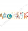 PÁG. 021 - Faixa Vinílica Decorativa Peek-a-Boo (Americano) - Alfabeto (Colorido/ Laranja)