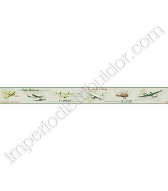 PÁG. 022 - Faixa Vinílica Decorativa Friends Forever (Americano) - Aviões e Helicópteros (Verde Escuro/ Bege/ Colorido)
