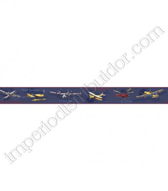 PÁG. 026 - Faixa Vinílica Decorativa Friends Forever (Americano) - Aviões e Helicópteros (Tons de Azul/ Vermelho/ Colorido)