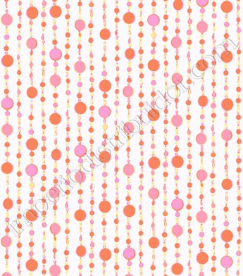 PÁG. 03 - Papel de Parede Vinílico Candice Kids (Americano) - Cortina de Cristais (Rosa/ Laranja)