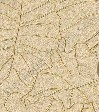 PÁG. 031 - Papel de Parede Vinílico Gioia (Italiano) - Folhagem (Bege/ Contorno Ocre/ Detalhes com Brilho)