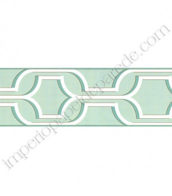 PÁG. 033 - Faixa Vinílica Bistrô (Americano) para Papel de Parede - Desenho (Azul/Branco)