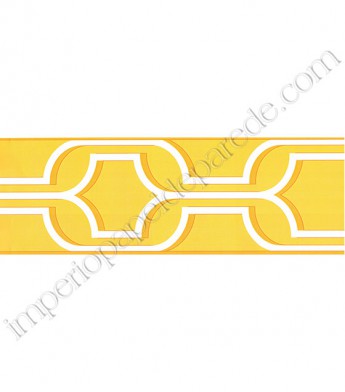PÁG. 035 - Faixa Vinílica Bistrô (Americano) para Papel de Parede - Desenho (Laranja/Branco)
