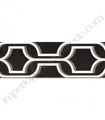 PÁG. 039 - Faixa Vinílica Bistrô (Americano) para Papel de Parede - Desenho (Preto/Branco)
