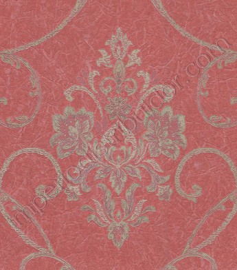 PÁG. 039 - Papel de Parede Vinílico Gioia (Italiano) - Arabescos Colonial (Vermelho/ Detalhe Acinzentado)